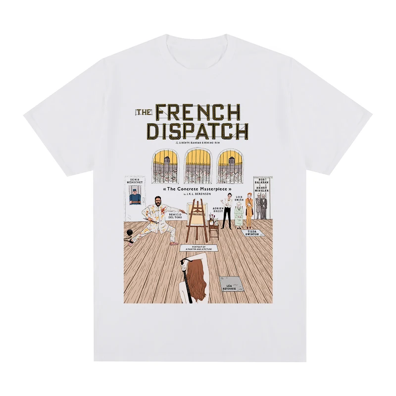 french dispatch T-shirt Wes Anderson Timothee Chalamet Cotton Men T shirt New TEE TSHIRT Womens Tops Novelty New Design