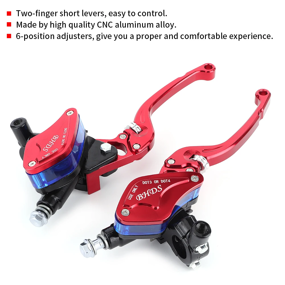 

7/8in Hydraulic Brake Clutch Lever Set with Master Cylinder Reservoir for Motorcycle