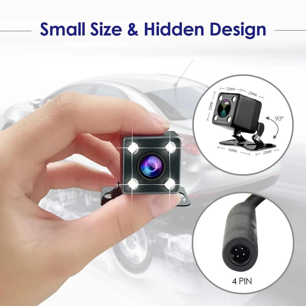 Azdome 1080P 4Pin 2.5Mm Auto Achteruitrijcamera Voor Spiegel Dash Camera Auto Dvr Video Recorder Waterdicht Voertuig backup Camera