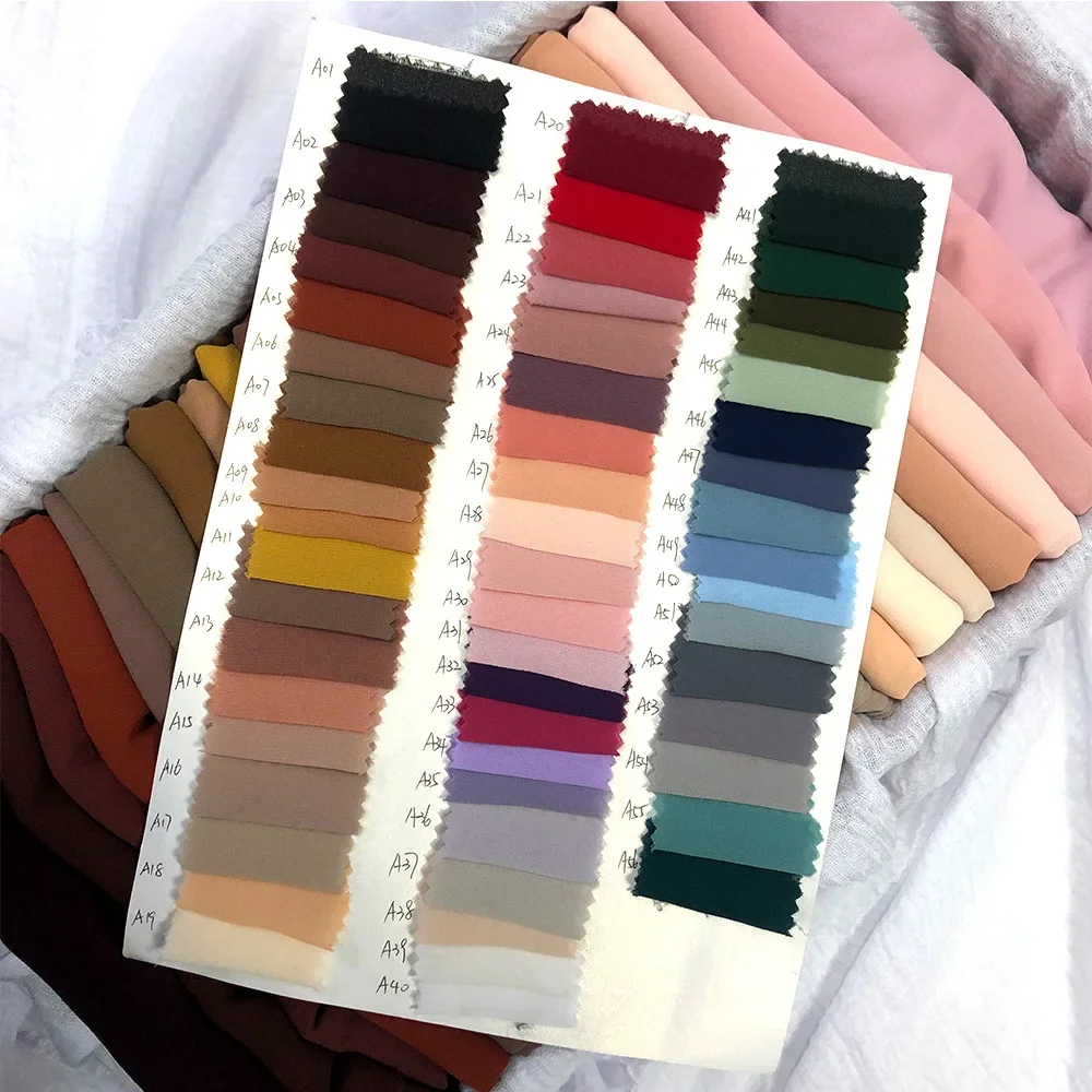 56 colori donna tinta unita Chiffon sciarpa Hijab avvolgere scialli islamici fascia Hijab musulmani sciarpe foulard