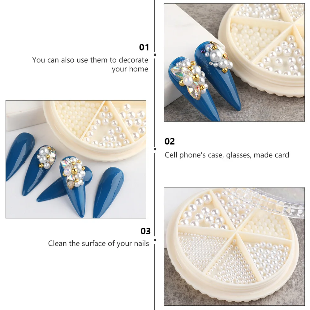 

2 Boxes Nail Art Pearls Manicure Decoration Fine Craftsmanship DIY Use for Nails Phone Case Glasses Card Body Art