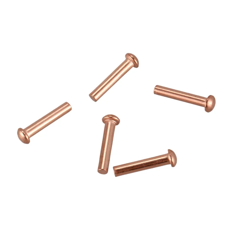 B50C 500 Pcs 5/64Inch X 25/64Inch Round Head Copper Solid Rivets Fasteners