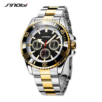 SINOBI Top Luxury Brand Men's Watches Original Fashion Mans Quartz Wristwatches Stainless Steel Male Gifts Clock Montre Homme