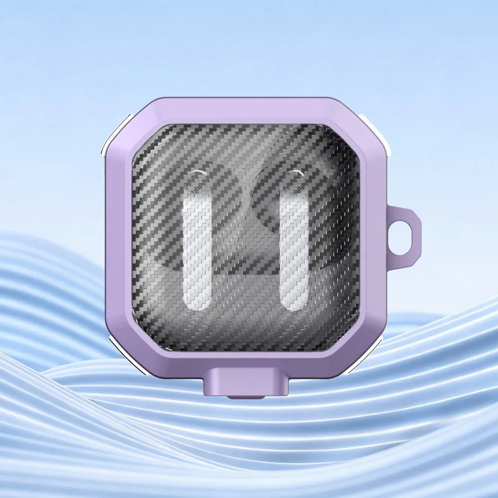Transparente Carbonfaser-Schutzhülle für Samsung Galaxy Buds 4 Pro, Buzz 4 Pro, Buds4, TPU-PC-Kopfhörerhülle