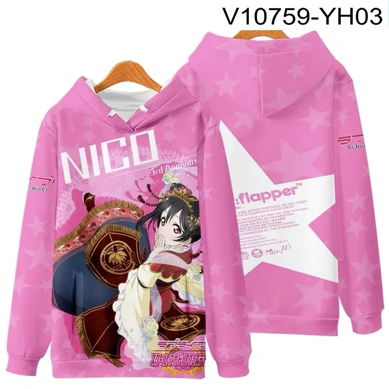 Kawaii Lovelive! 3d printing man/woman autumn fashion japanese anime hoodies sweatshirt long sleeves pollover