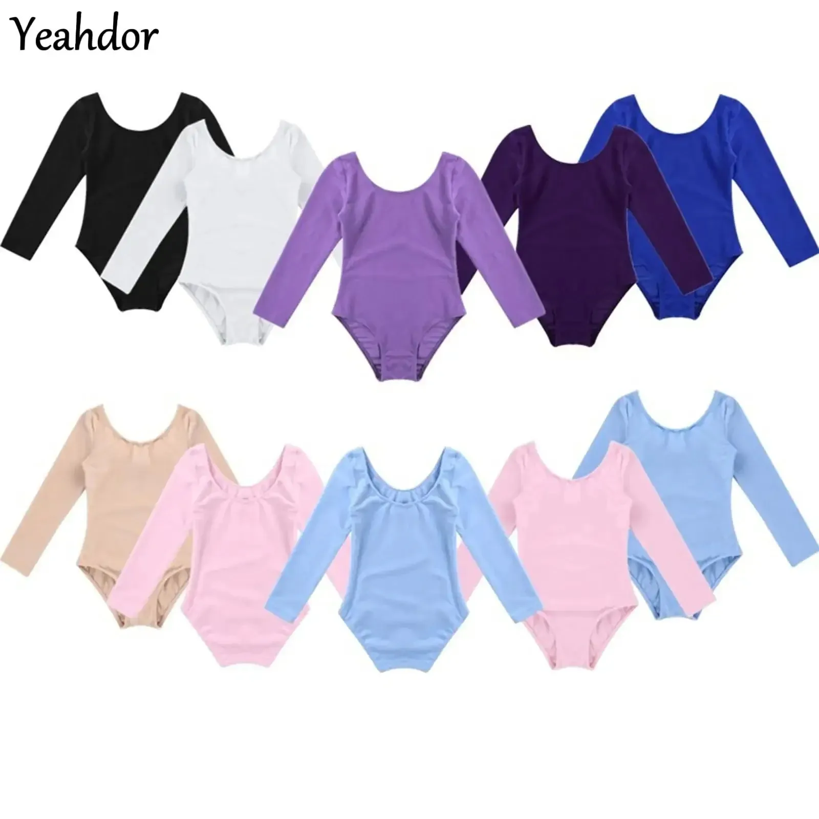 

Girls Long Sleeve Ballet Leotards Bailarina Dancewear Gymnastics Leotard Dance Bodysuit Camisole Stage Performance Training Wear