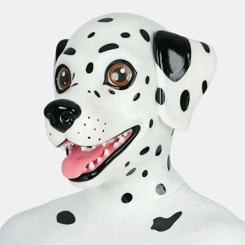 

Furrjoi Silicone Dalmatian Hood for Cosplay Costumes Full Head Mask Realistic Puppy Dog Play Party Halloween Headgear Masquerade