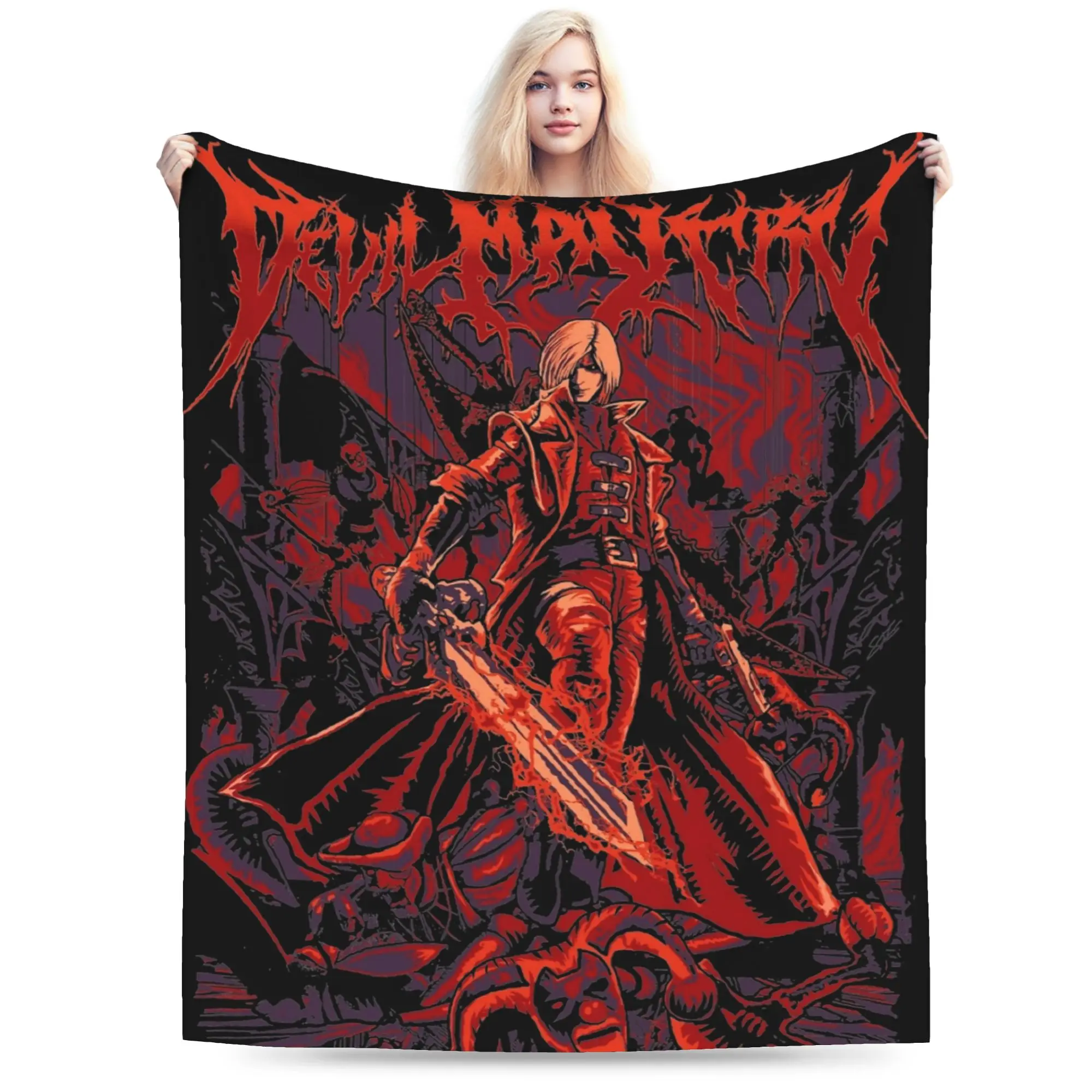 Devils May-Cry 3 Throw Blanket for Couch  Fuzzy Soft Plush Blanket 50x60 Inch Multiple Sizes Bedspreads for All Seasons