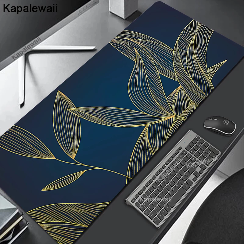 

Коврик для мыши Xxl, черный коврик для мыши, аниме, искусство, лист растений, длинный скоростной компьютерный коврик, игровой большой коврик для мыши, настольный милый настольный аксессуар