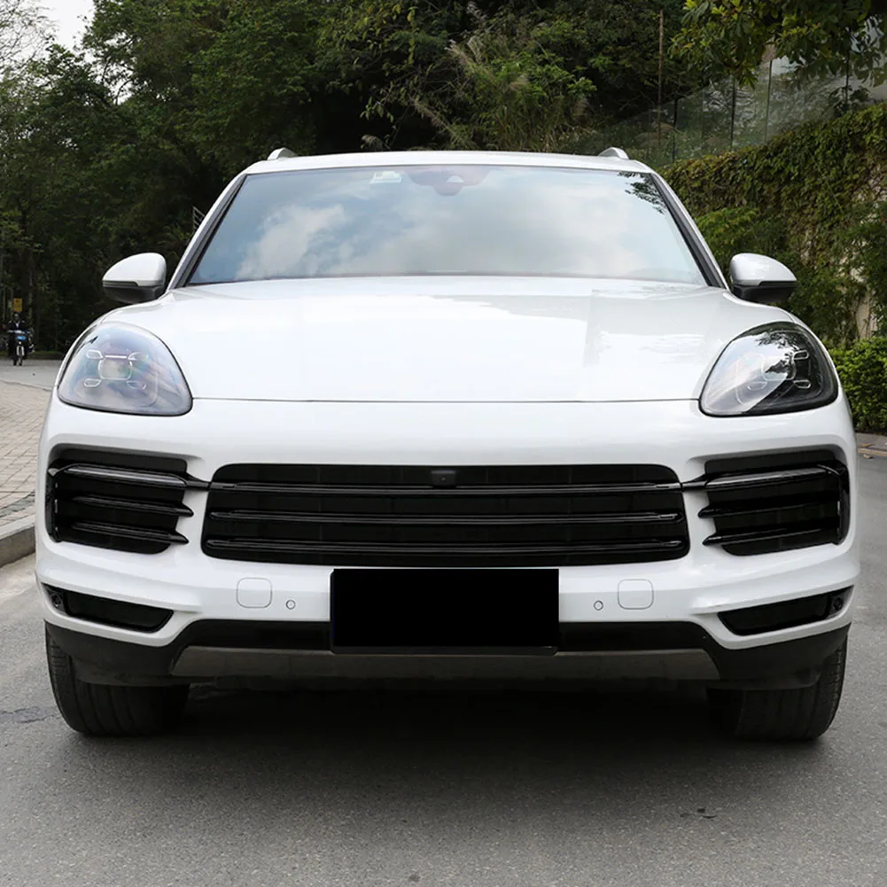 Car Front Grill Grille Trim Sticker Fog Lamp Cover Fit for Porsche Cayenne 2018 2019