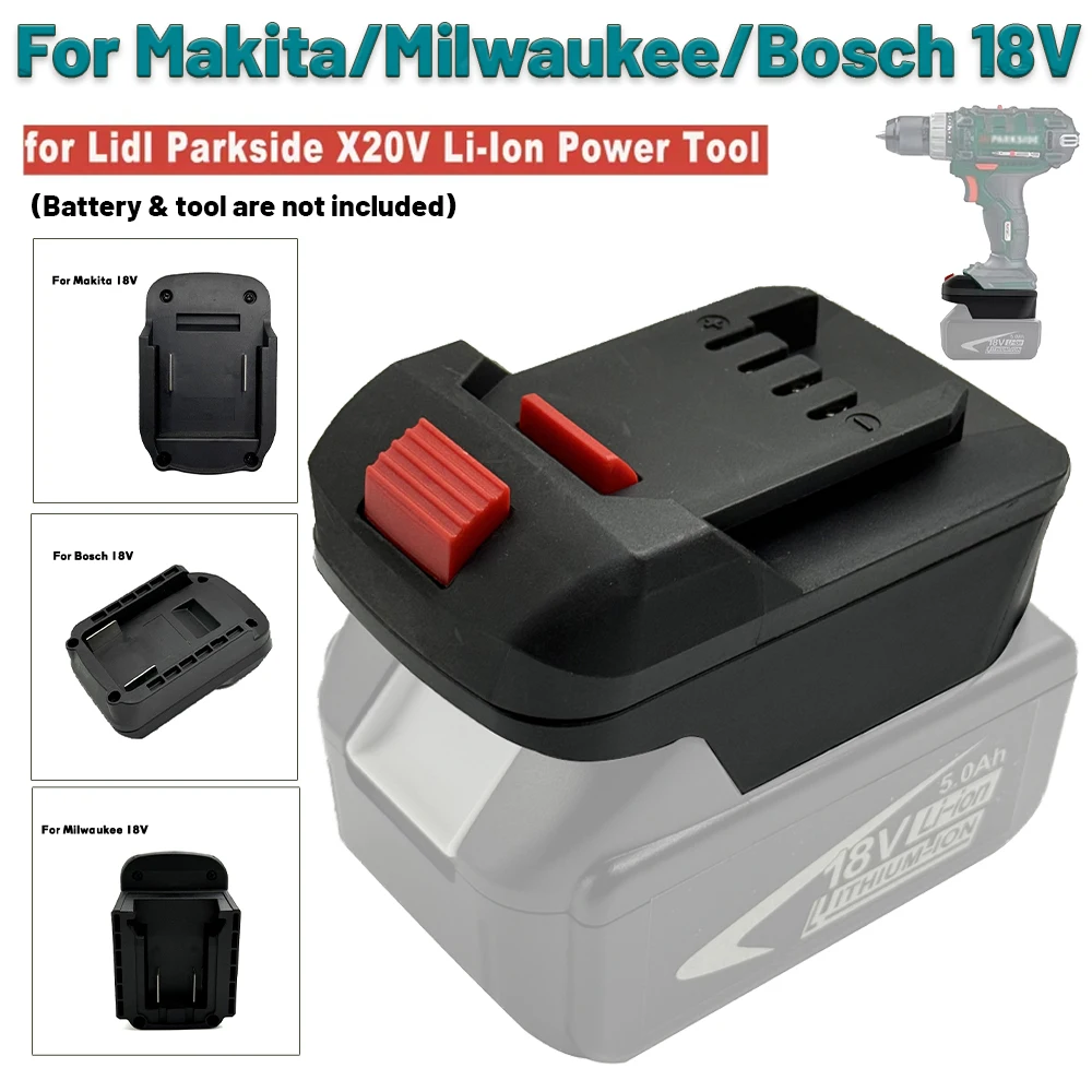 

Новый адаптер для аккумулятора, преобразователь для литий-ионного инструмента Lidl Parkside 20 В в адаптер для литий-ионного аккумулятора Milwaukee 18 В, аксессуары для электроинструментов