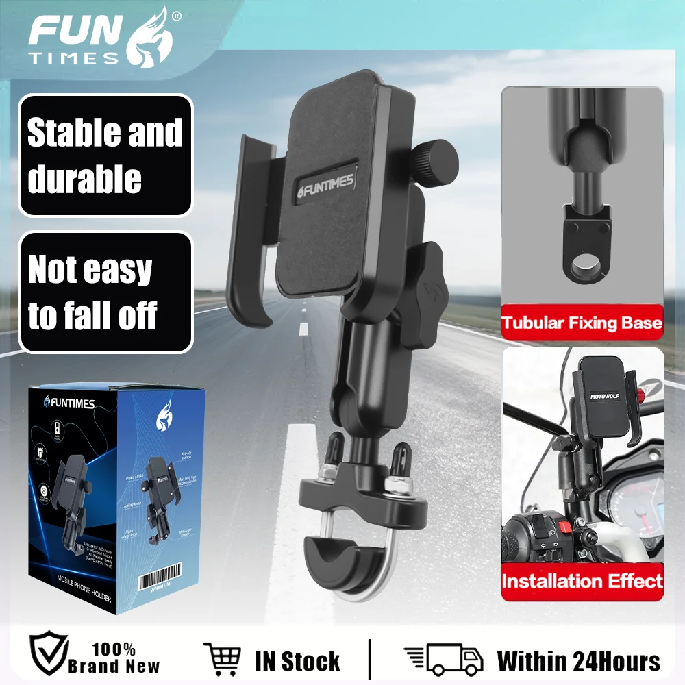 

FUNTIMES Держатель для телефона для электронного велосипеда на открытом воздухе, регулируемый угол, утолщенное крепление для телефона на руль