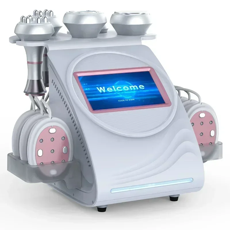 RF Newest 6 In1 Vacuum Cavitation Machine EMS 80K Body Sculpting Microcurrent Machine Face Lifting Ultrasound Beauty Machine