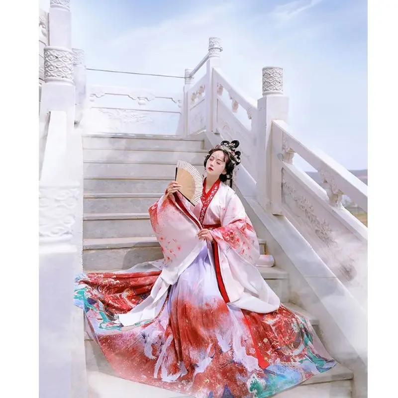 Disfraces de Cosplay Hanfu de estilo chino, vestidos para mujer, ropa de escenario, bata de danza folclórica, ropa de graduación con cuello cruzado