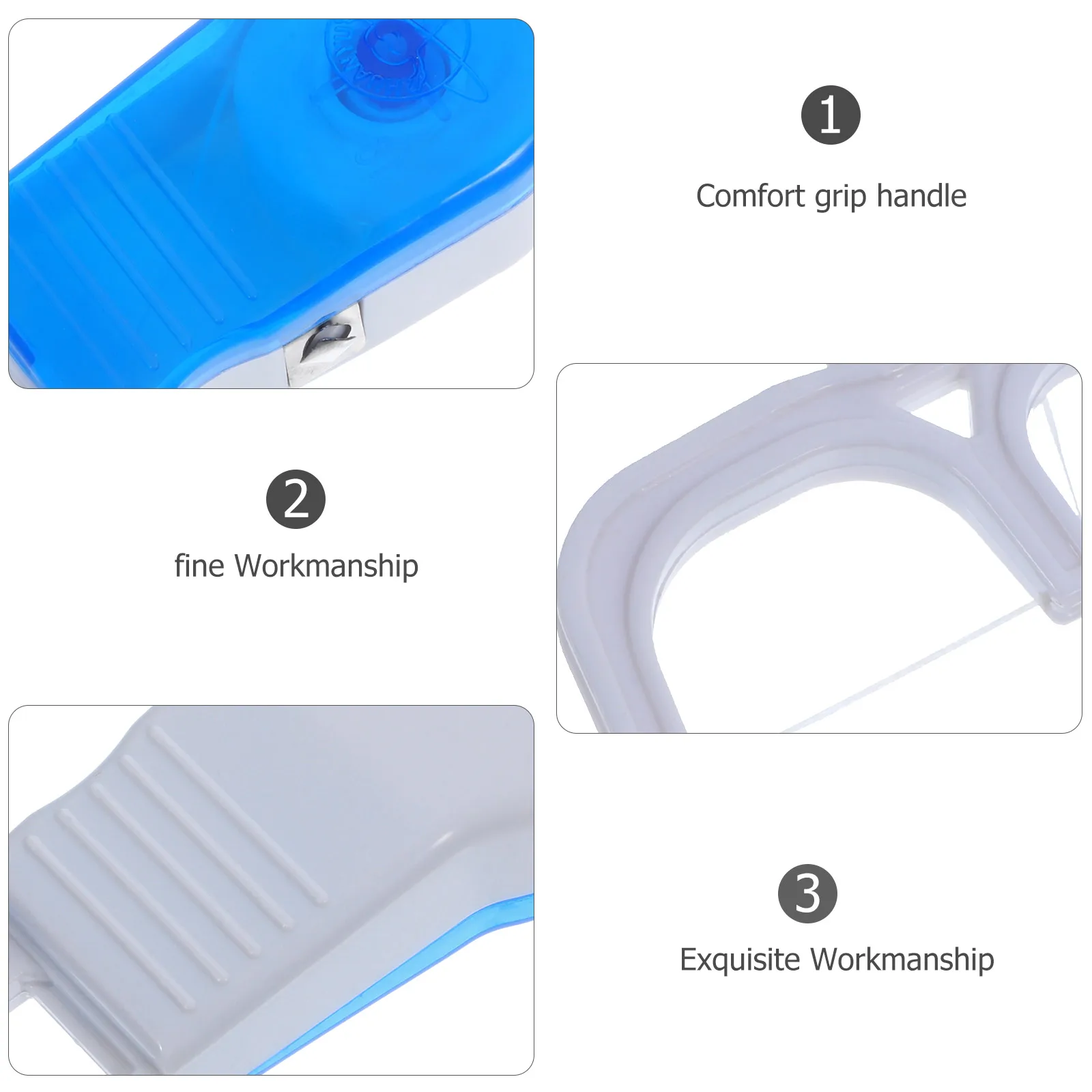 

1pc Dental Floss Holder Rack Ergonomic Non-Slip Tartar Removal Back Teeth Access Durable Pp 30M Flat Wire Replacement Blue
