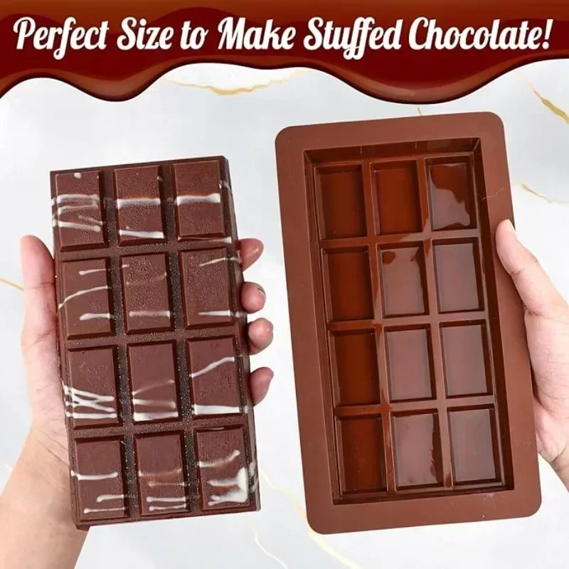 Dubai Chocolate Bar Molds Silicone Bars Break Apart Wax Melt Mould Easy Release Rectangle Durable For Protein Handmade Gift