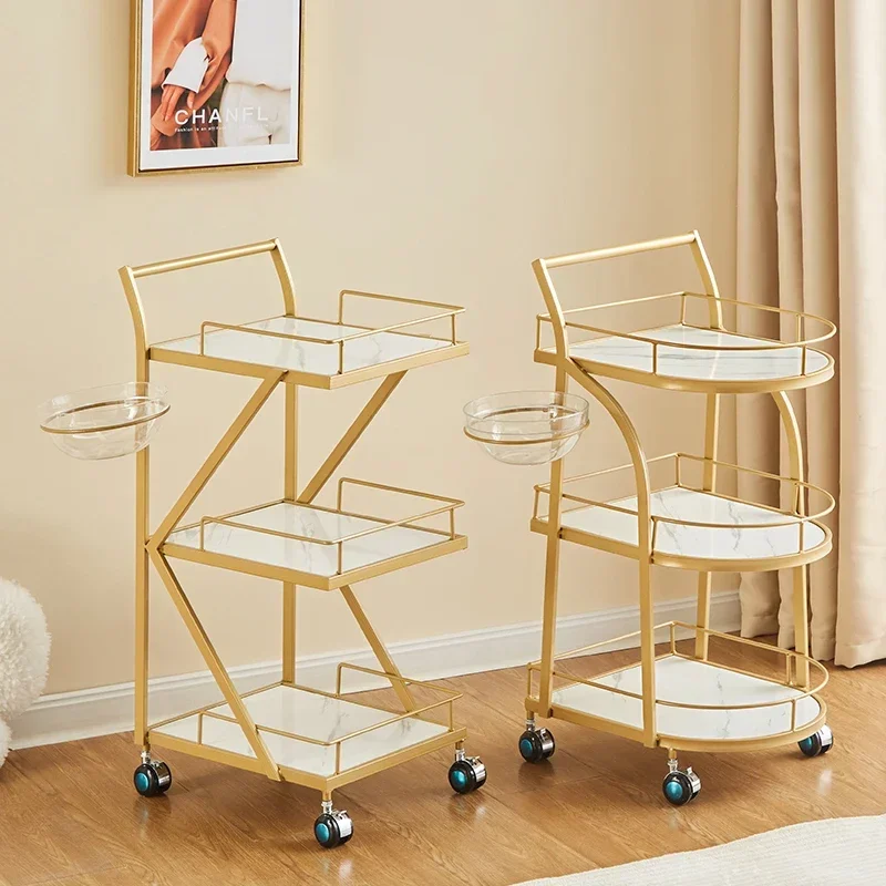 Professional Furniture Trolly Beauty Salon Elegant Hairdresser Cart Trolley Shopping Aesthetic Plegable Con Ruedas Wheels Hair