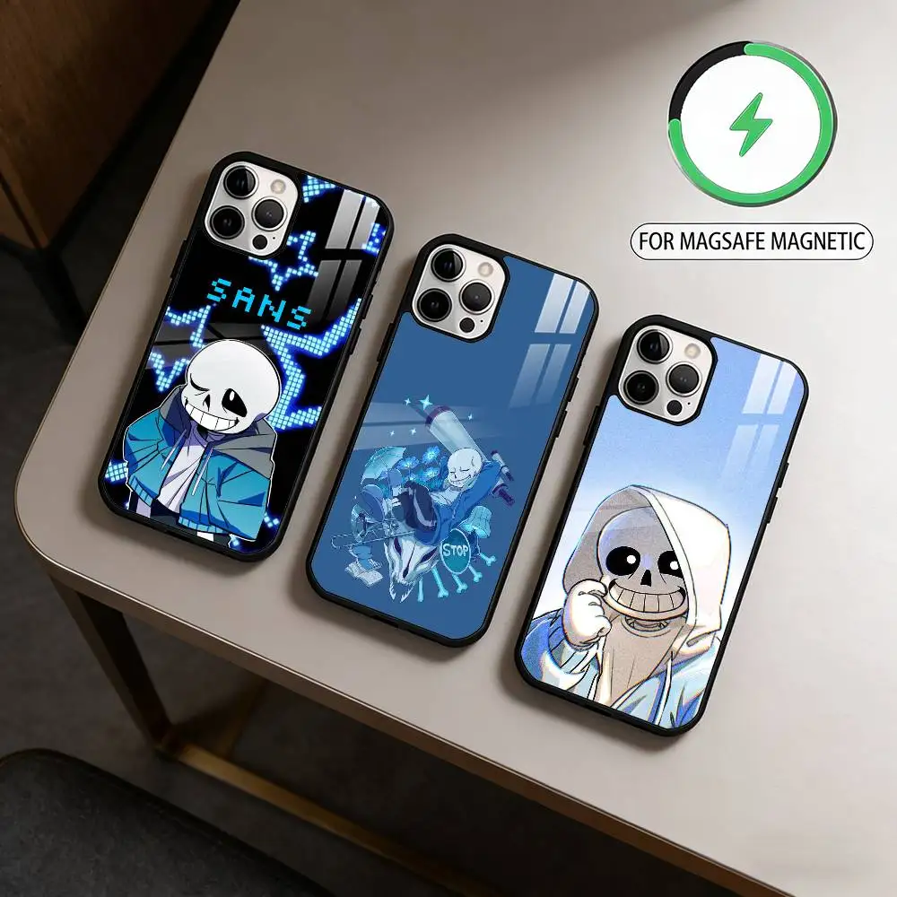 

U-Undertale S-Sans-NS Magnetic For Magsafe Wireless Charging Phone Case For iPhone17,16,15,14,13,12,11 Plus,Pro Max