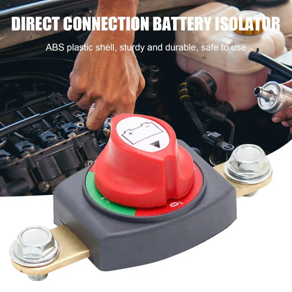 12-48V Top Post Battery Disconnect Switch 275A Continuous Power Cut Master Isolator Automotive Battery Cutoff Switch for Car