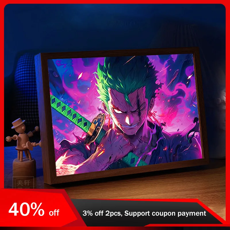 

22cm/8.66in ONE PIECE Sauron Light Painting Boxs Lamp Anime Peripherals Luminous Toys Desktop Display Cartoon Bedroom Decoration