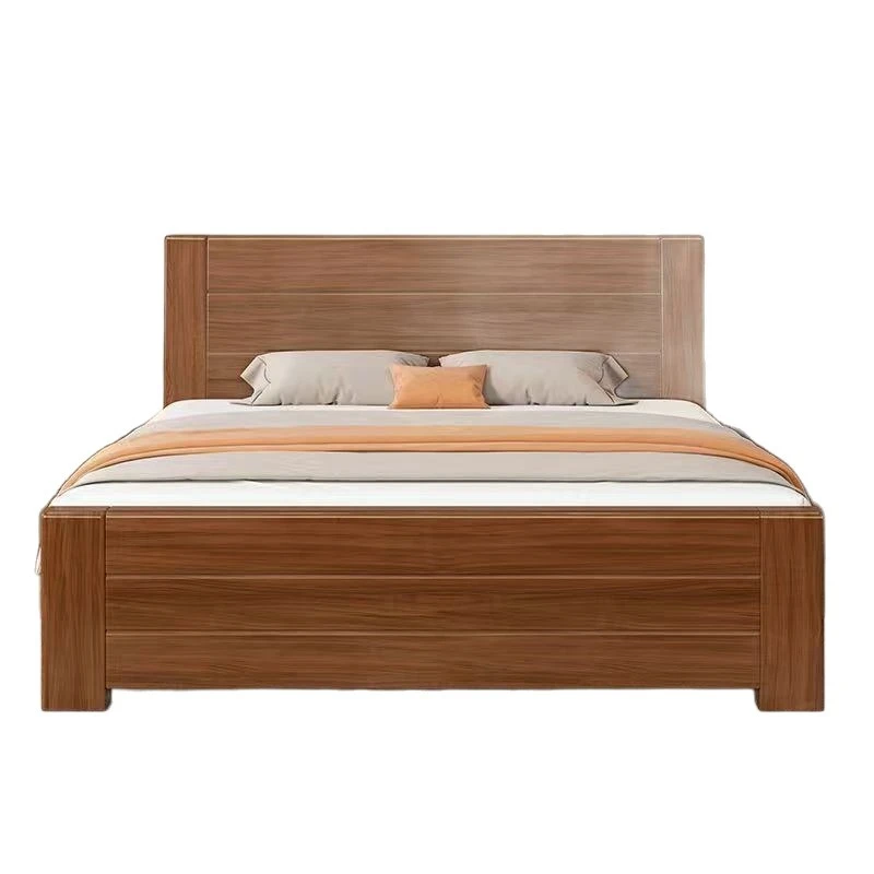 

Simple modern solid wood bed 1.5 meters household Chinese 1.8 master bedroom double rental room