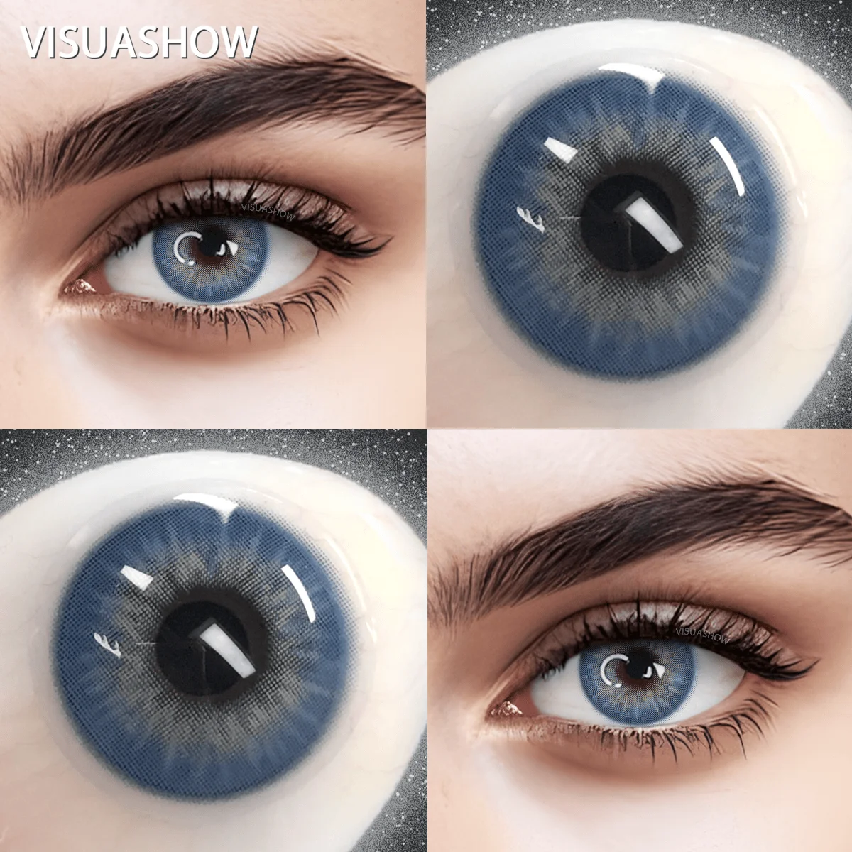 VISUASHOW Sin Brown Natürliche Kontaktlinsen mit Sehstärke 14,0 mm Kleine Pupille Weiche Farblinse für Tägliches Augen-Make-up – Detail 3
