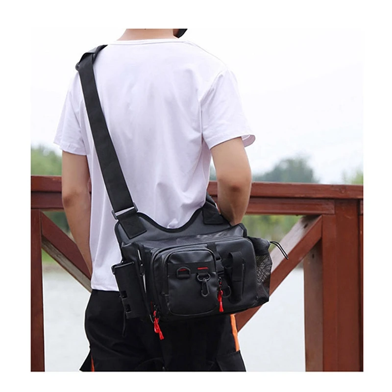 Multifunctional Waterproof Lure Bag Wooden Shrimp Bait Bag Iron Plate Imitation Bait Bag Fishing Bag