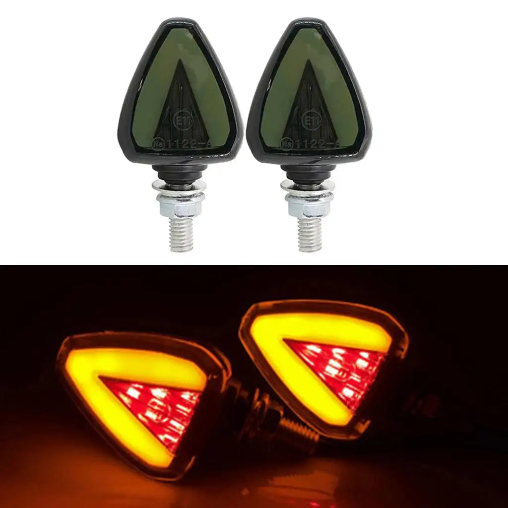 

Motorbike LED Turn Signal Indicator Light Waterproof Dual Color Bright Blinker for Motorcycle Rear Safety