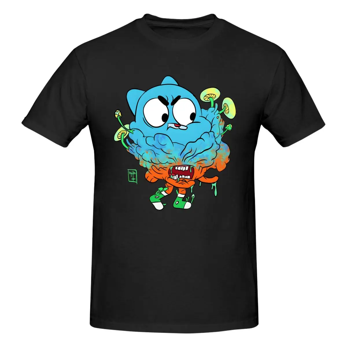 Men T-Shirts Sign Funny 100% Cotton Tee Shirt Short Sleeve T-The Amazing World Of Gumball T Shirt Round Neck Tops Graphic