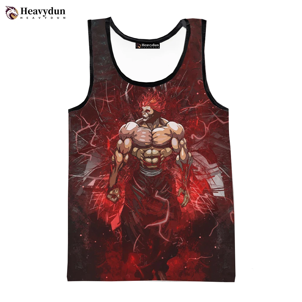 2023 Newest Baki Hanma Fashion Summer Men Tank Tops Sleeveless Spring Harajuku Personality 3D Printed Beach Tops Tees