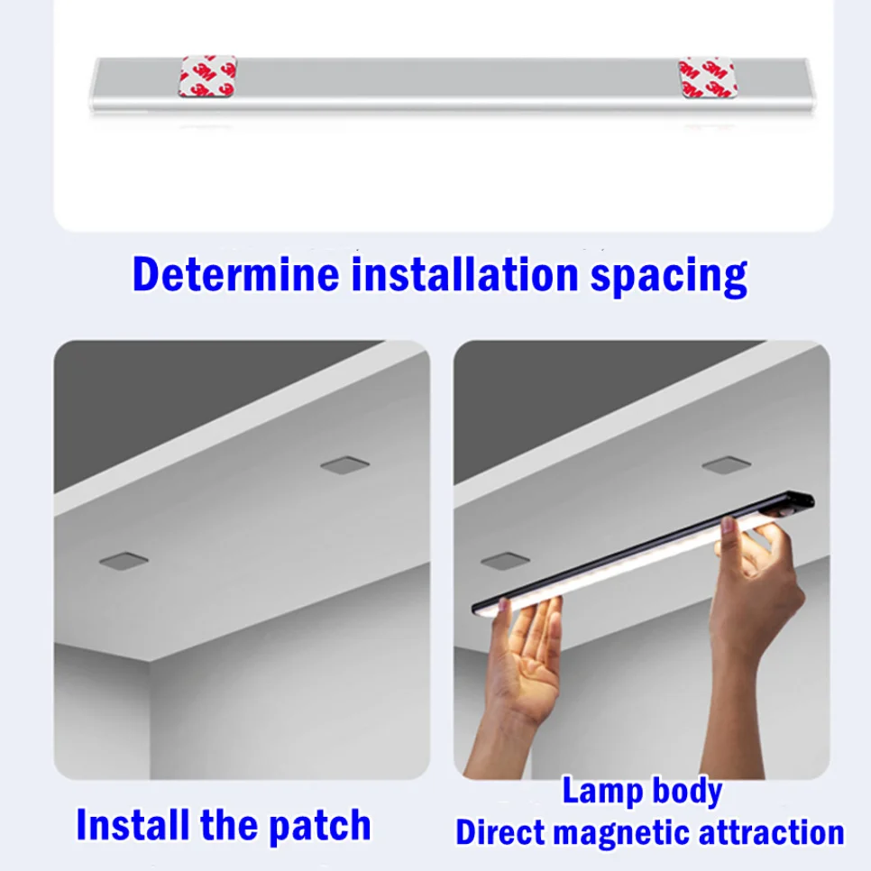 TxxCvv NIEUWE Kast Licht USB Oplaadbare Bewegingssensor Led Licht Voor Keuken Garderobe Kast Verlichting 10 cm/20 cm/40 cm/60 cm LED