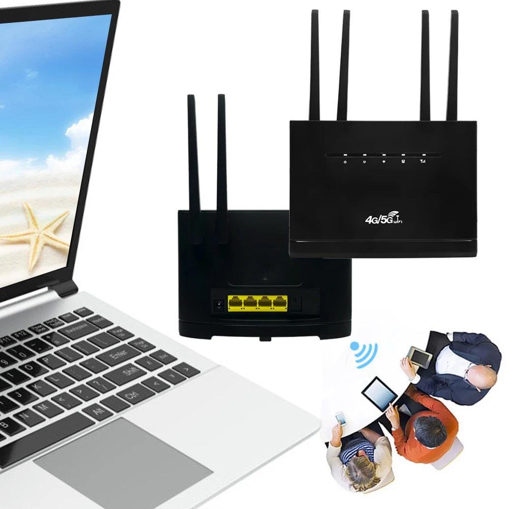 4G CPE Wireless Router 300Mbps 4G LTE WIFI Router Modem 4 External Antenna RJ45 WAN LAN with Sim Card Slot for Home Office