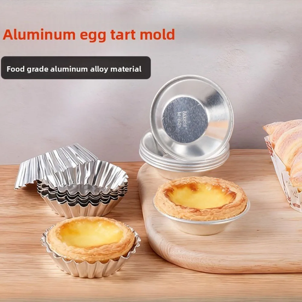 

Reusable Non-stick Egg Tart Mold Aluminum Alloy Flower Shape Cupcake Mold Pudding Jelly Mold Muffin Baking Cup Kitchen Tools