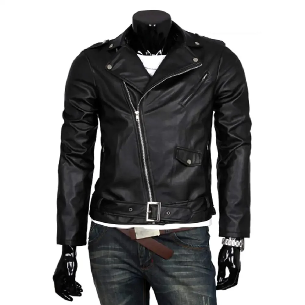 Men Leather Jacket Slim Fit Motorcycle Jacket Zipper Casual Coat Spring Autumn Winter 21 Sa7715a96a66d4bb0b2ea2571bb2b2b1fX