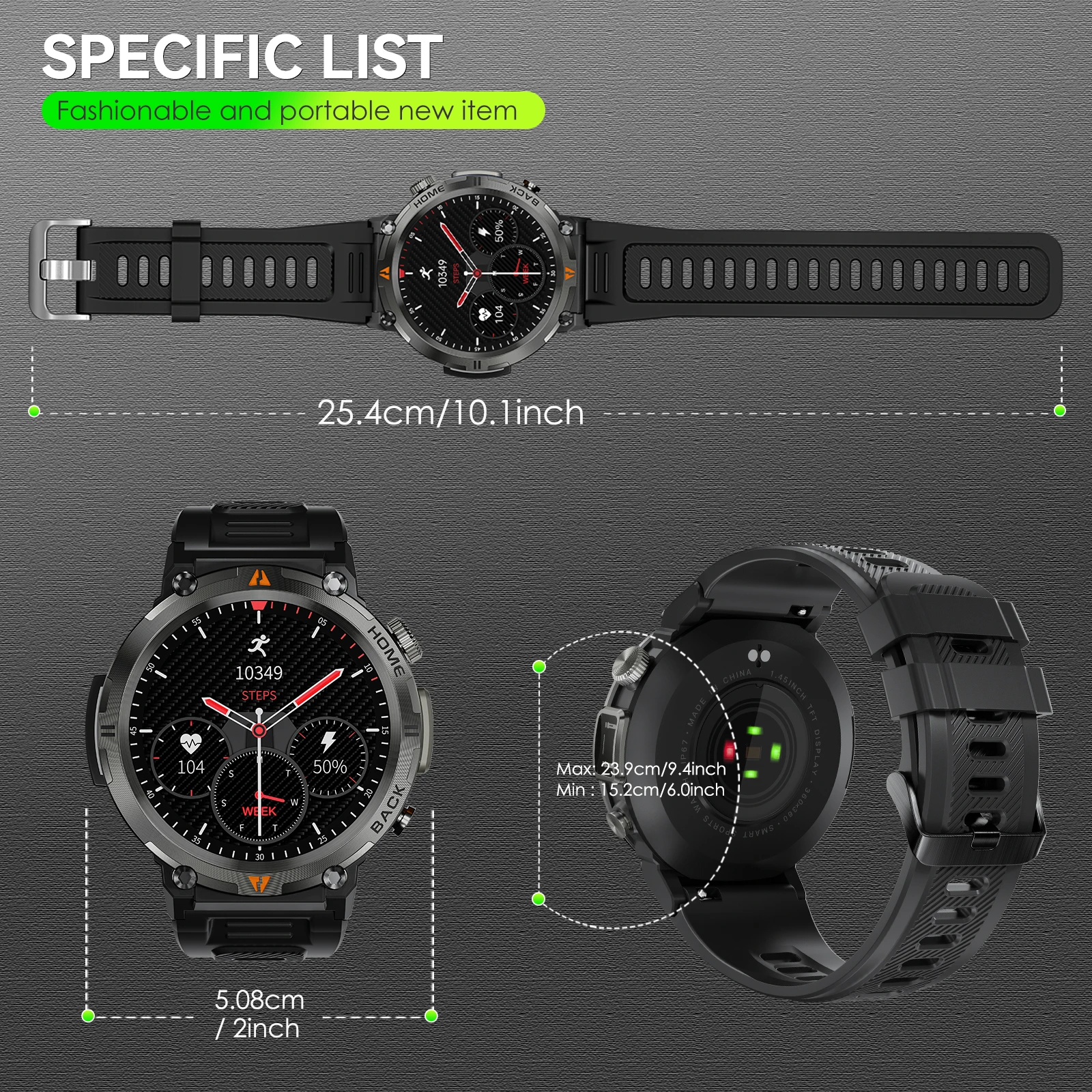 EIGIIS 2024 New Smart Watch KE3 3ATM Waterproof Sport Genuine Original Design Men Bluetooth Call Health Monitor With Flashlight