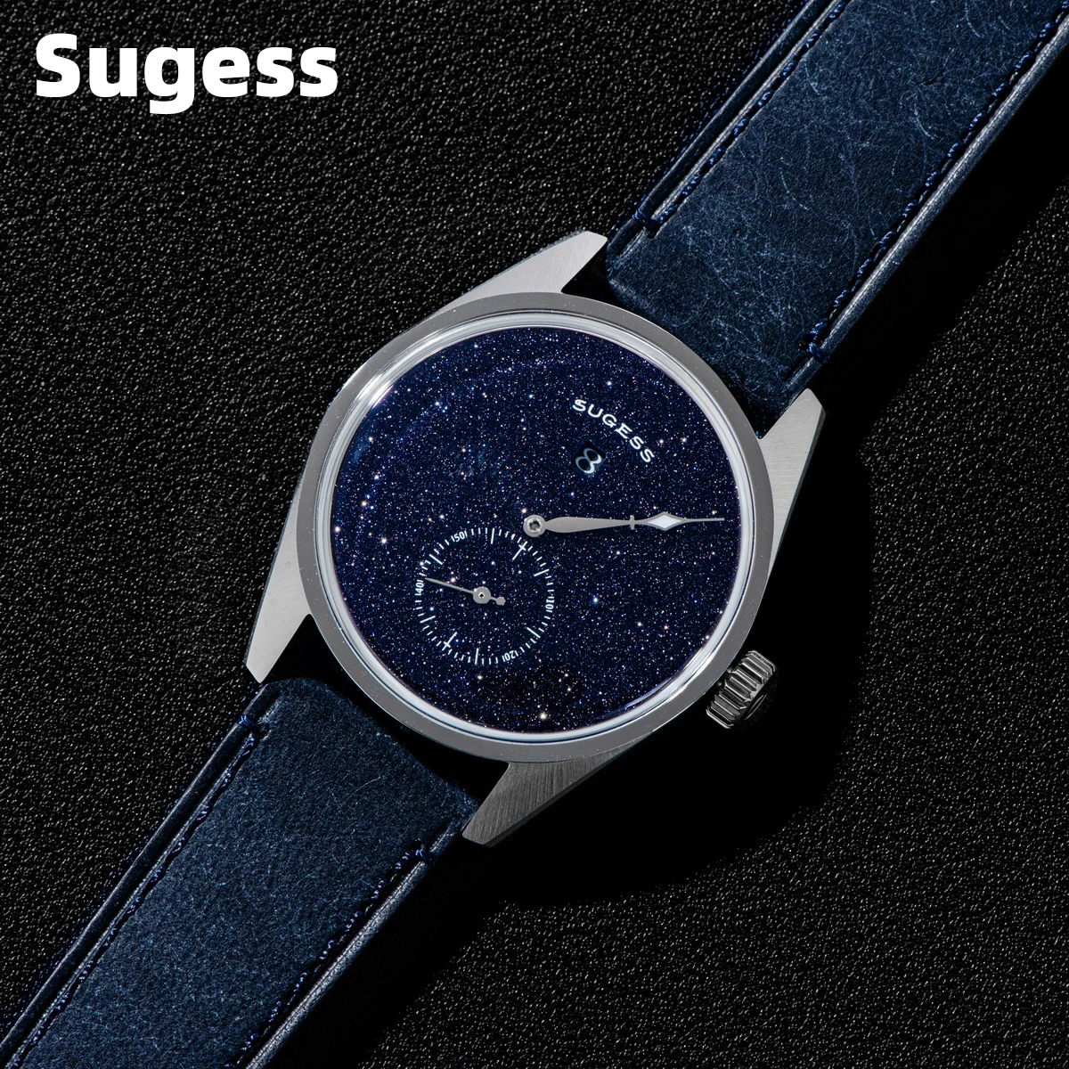 Sugess Mens Watch Automatic ST1721 Movement Aventurine Mechanical Wristwatches Hardlex Glass Fashion Simple Business Clock S451