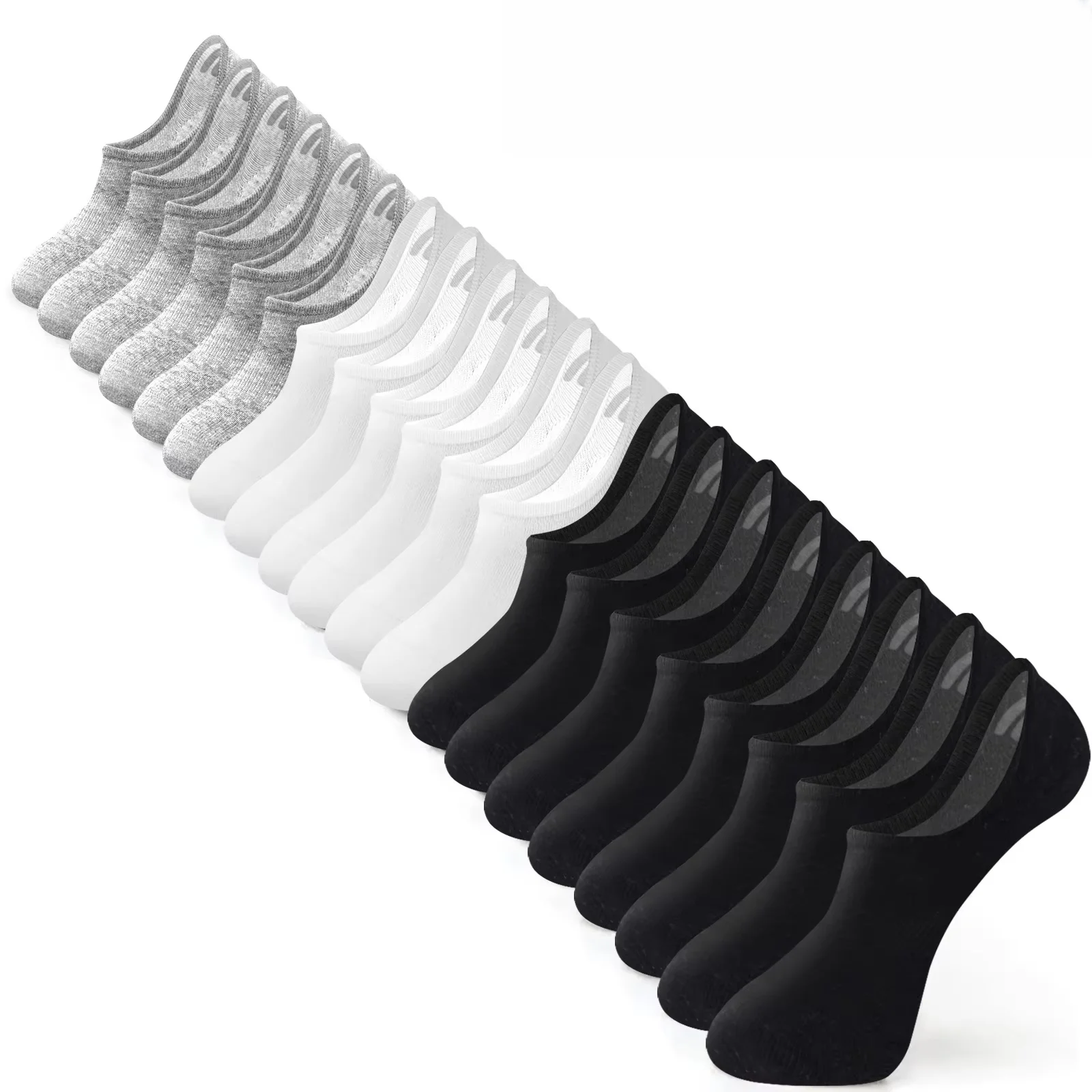 

10 Pairs No Show Socks Womens and Mens Low Cut Ankle Short Running Novelty Casual Cotton Invisible Liner Socks With No-Slip Grip