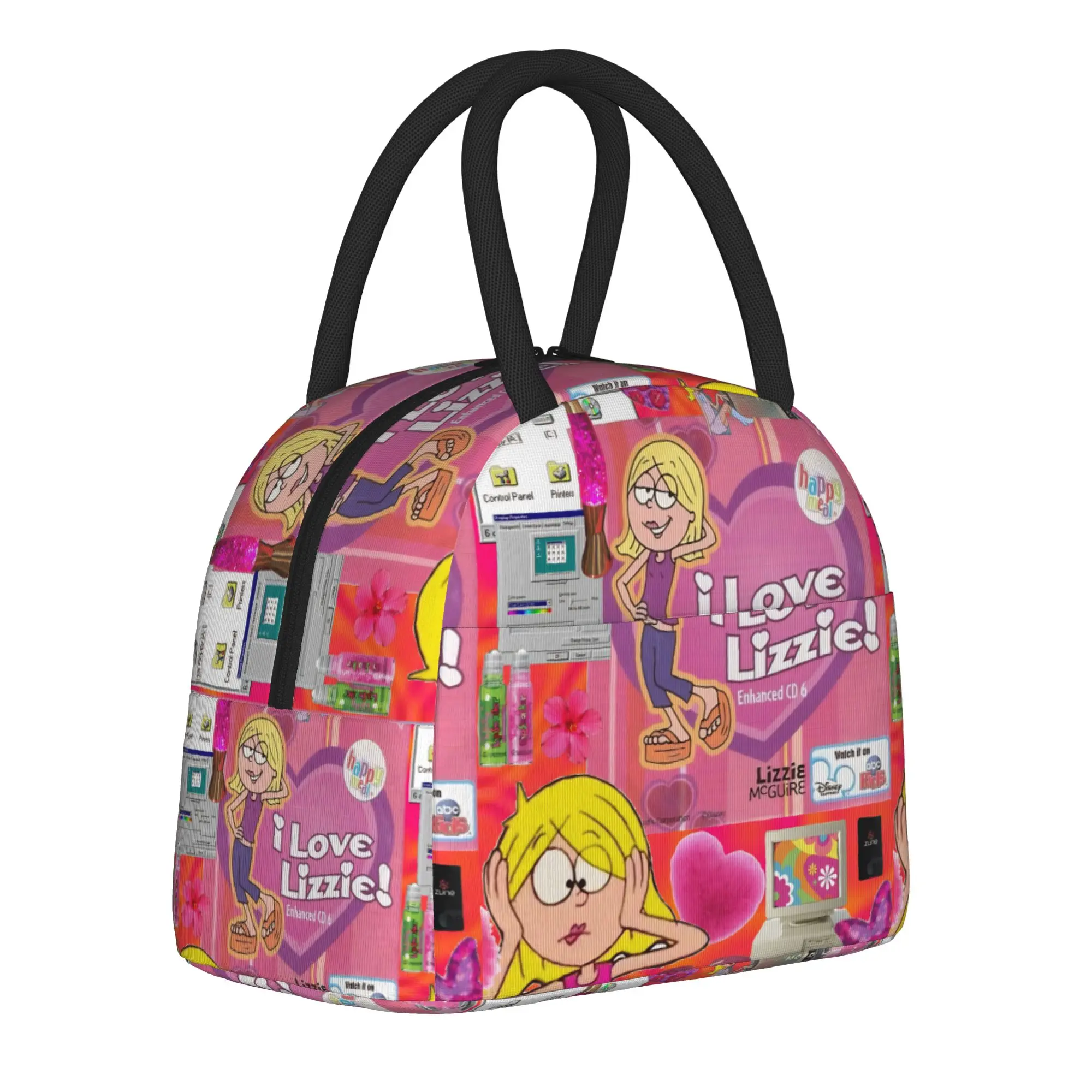 

Lizzie Anime McGuire Insulated Lunch Bags Leakproof Meal Container Thermal Bag Lunch Box Tote College Picnic Food Bag
