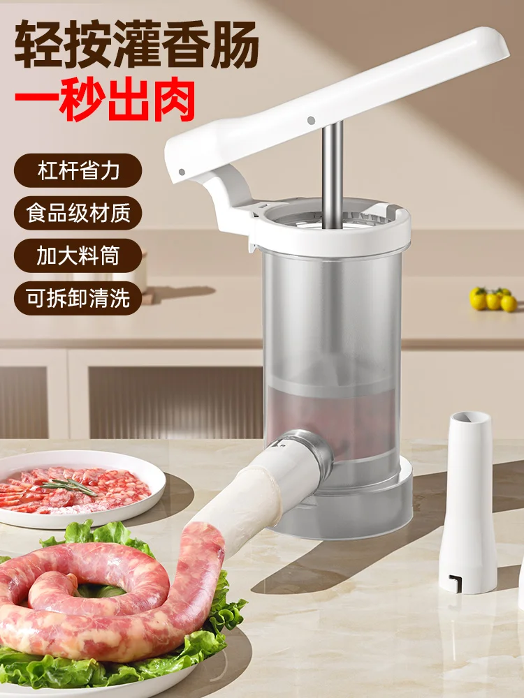 

Household Sausage Filling Artifact - Food-Grade Manual Stuffer for Homemade Meat Sausage (With Casing Container)