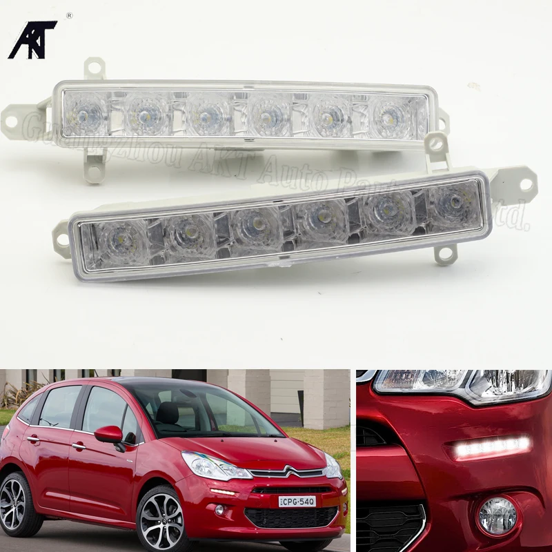 Daytime running light For Citroen C106-2017 Citroen C3 15-19 Daytime Running Light Lamp 9677409380 9802795580 PG2044330  1pair