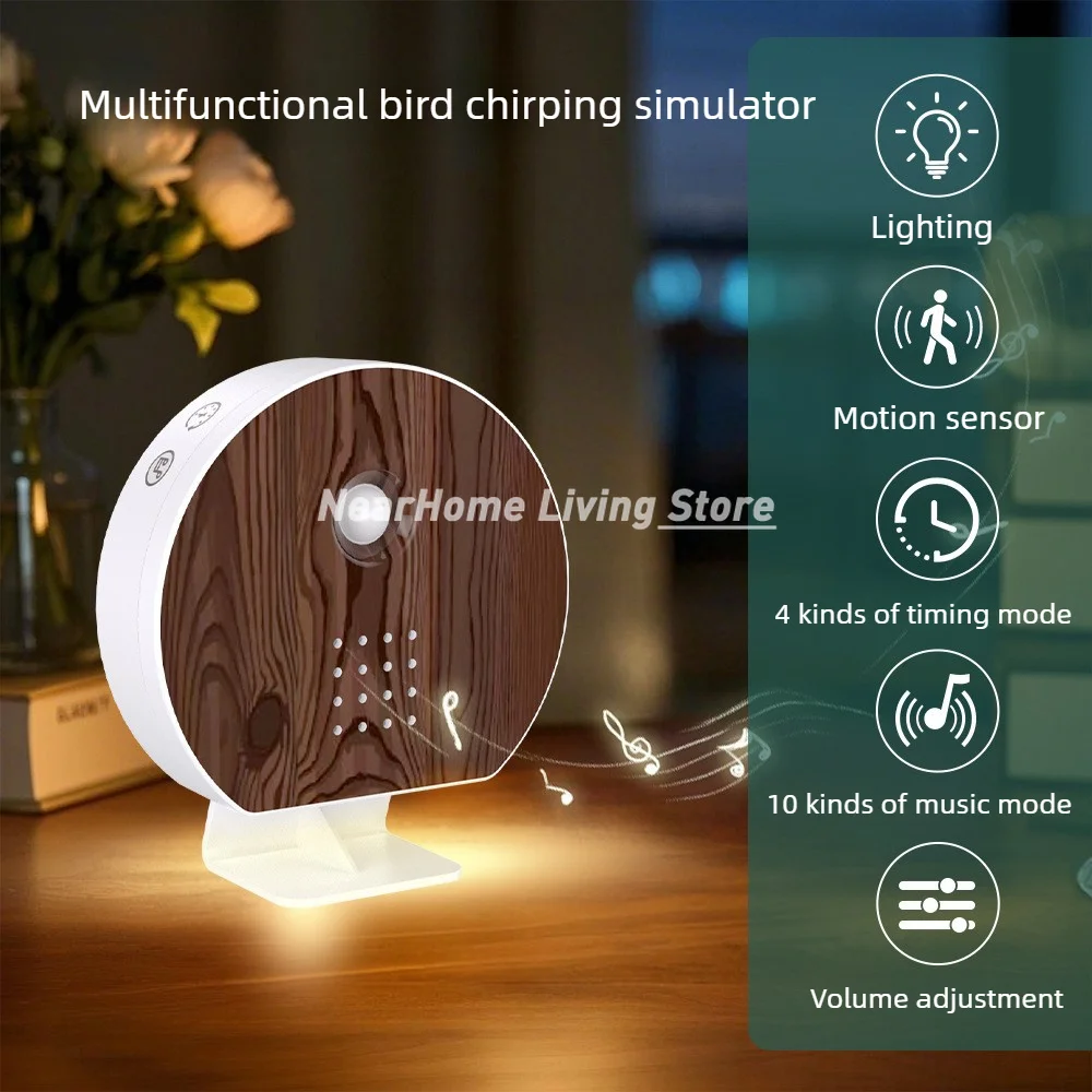 Mood Booster ABS Bird Sound Box Bird Chirping Sound Nature Tone Sound Machine Indoor Outdoor Use Nature Speaker Home Decor