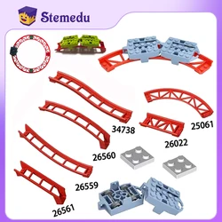 MOC Building Block Compatible Roller Coaster Track Rails Small Paticle Technical Parts with legoeds 25061 26559 26560 26060 DIY