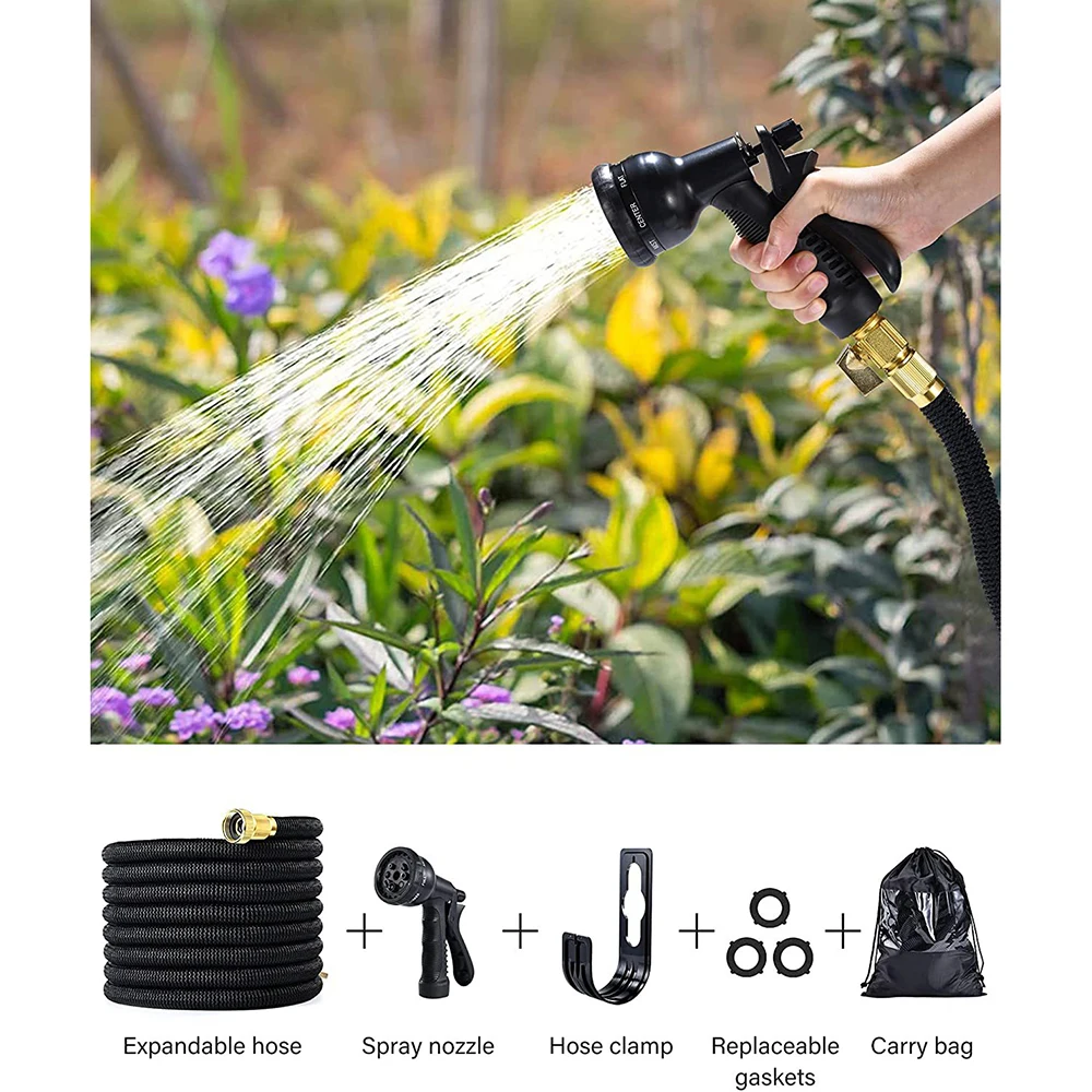 Garden Water Hose Expandable Double Metal Connector High Pressure Pvc Reel Magic Water Pipes for Garden Farm Irrigation Car Wash