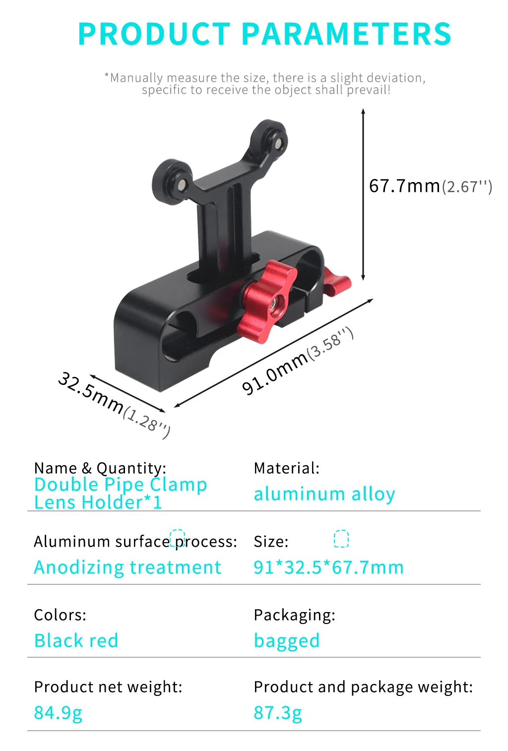 Y-förmige Objektivhalterung 15MM Stangenhalterung Erweiterte Objektivunterstützung mit Gummilagern für Sony Fuji Objektiv DSLR-Kamera Langobjektiv – Detail 11