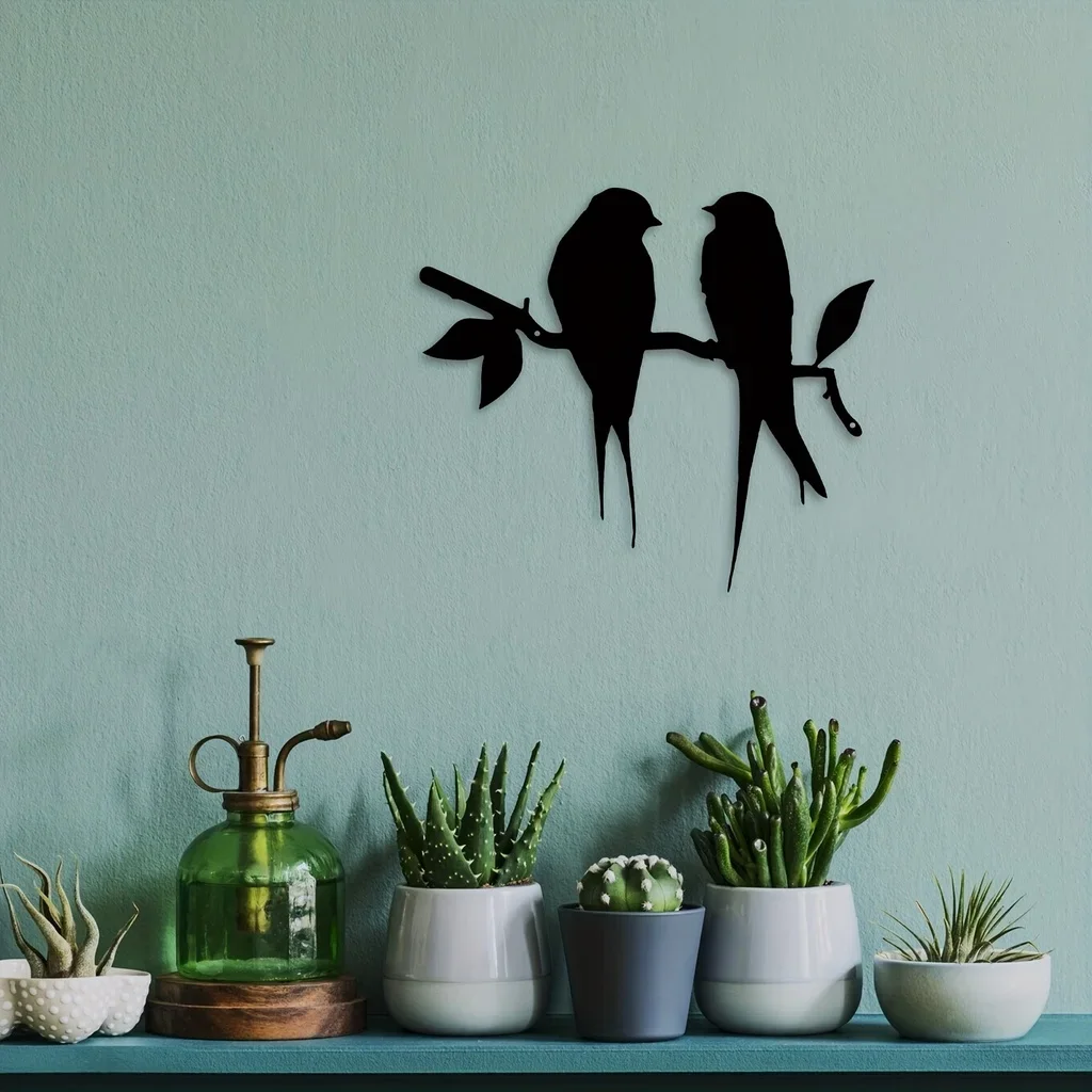 1pc Bird Branch Metal Wall Hanging Art Decorative Ornament Dorm, Restaurant, Bedroom, Home Decor Wall Decor Metal Wall Hanging