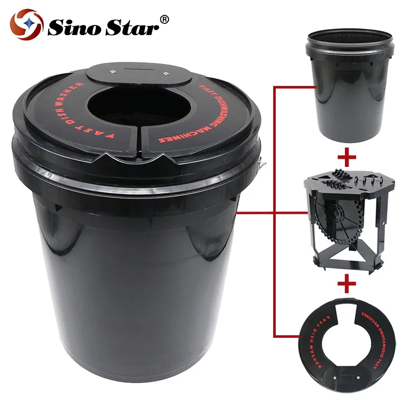 Auto Polisher Wash Bucket Polish Pad Washer No Electric Fast Disc Wash Machine Foam Buffing Pad Cleaner Wool Pad Wash Bucket