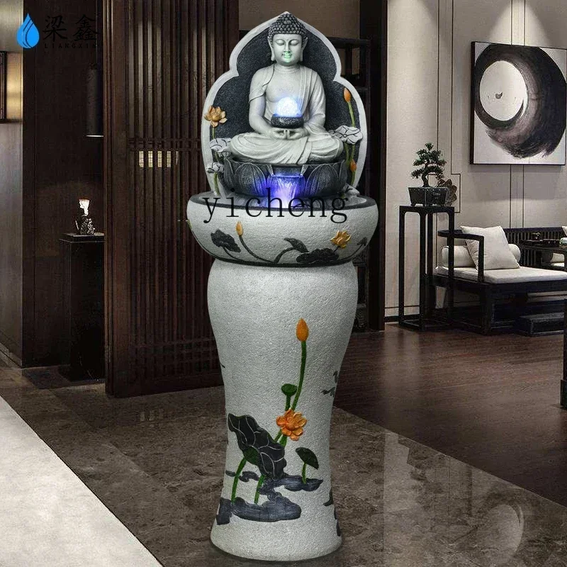 4-10HXL Zen Ornament Wealth like Water Fountain Endless Atomization Humidification Ornaments home decoration accessories