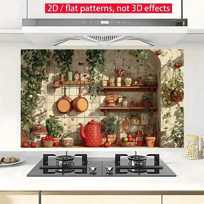 Kitchen Decoration - Country Window View Earthenware Pot Tomato Home Cafe Restaurant Decoration Wall art Vintage Home Decoration