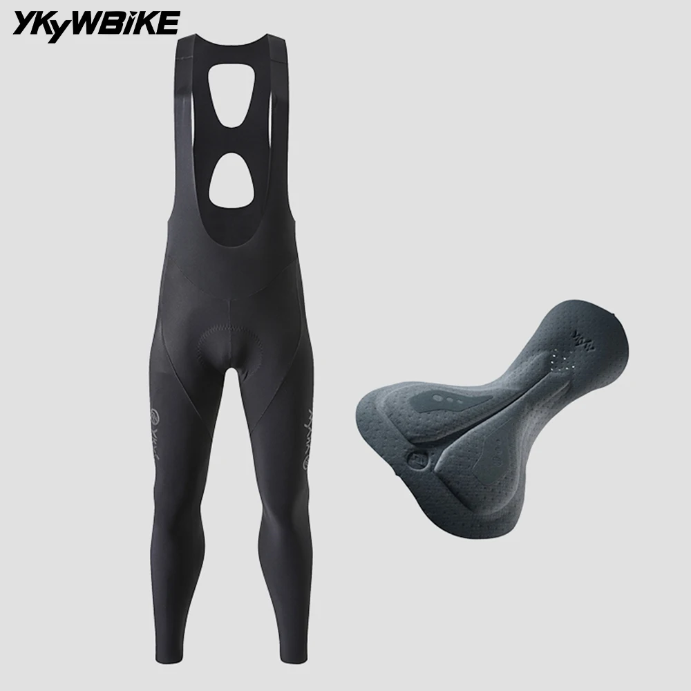 

YKYWBIKE Men Cycling Bib Tight Italy Interface Padding 7 Hours Riding Road Bike Bibs Pants Seamless Bicycle Long Bib Spring