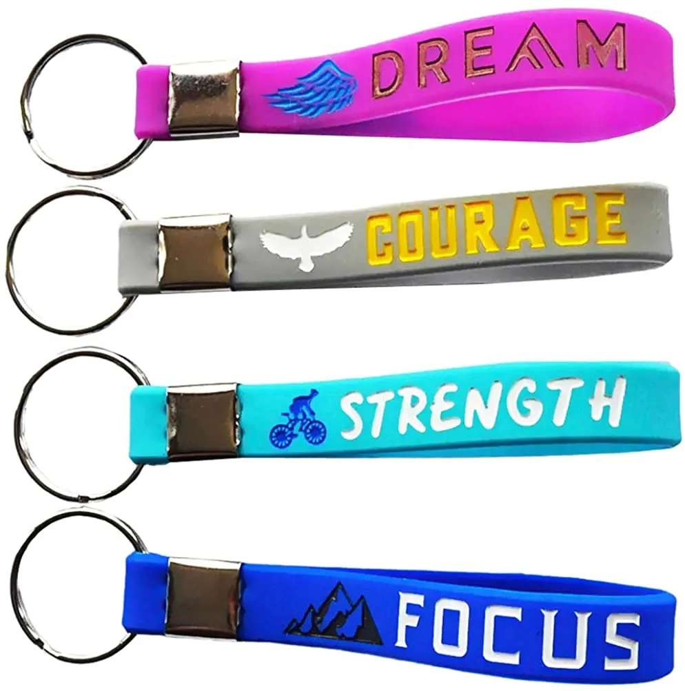 

(12-Pack) Motivational Keychains with Inspirational Quotes for Gym Office Gifts Ideas Dream, Courage, Strength, Focus